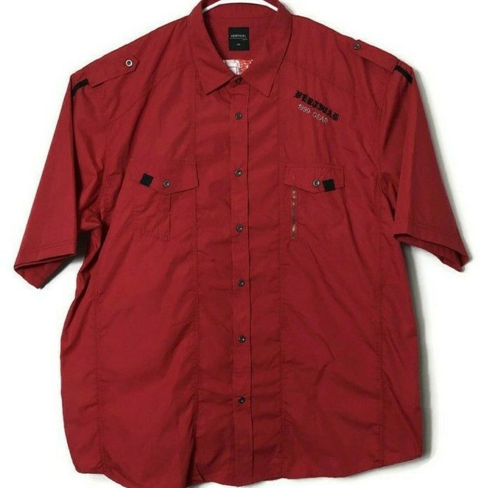 Vertical Sport Button Up Long Sleeve Shirt